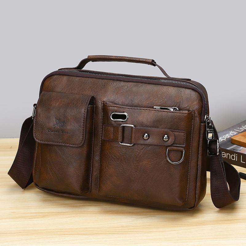 

Мужская сумка в деловом стиле, сумка-тоут, высококачественная ПУ кожа, сумка-мессенджер через плечо для мужчин, сумка с верхней ручкой, мужская сумка через плечо, сумка Bolsa 29cmX20cmX7cm