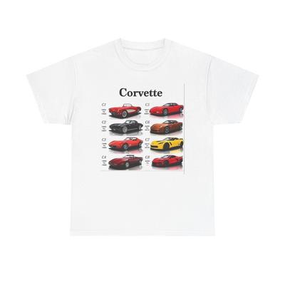 Corvette Grafik T-Shirt Vintage American Muscle Unisex Schweres Baumwoll-T-Shirt Chevy