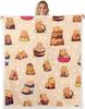 Cartoon Capybara Throw Blanket TwinCapybara BlanketCapybara Animals Lovers Fleece Blanket Kawaii Animals Sherpa Blanket