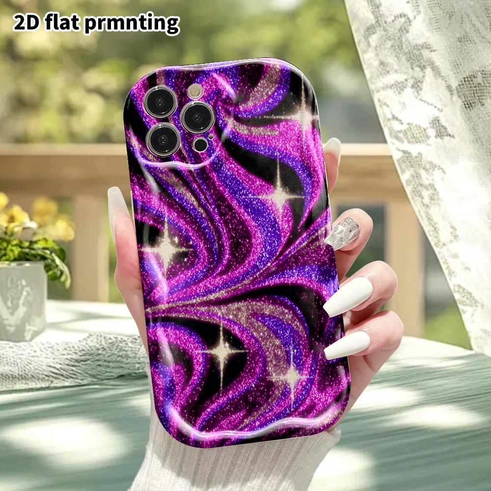 Phone Case: 2D Flat, Fits iPhone 12/13/14/15/16/17/18 Pro, Phone Decoration, Flowing Sand Swirl Background, Perfect Gift for Christmas and Halloween