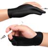 2 Peças Luvas de Artista com Dois Dedos Luvas de Rejeição de Palma para Caneta Stylus Lápis Esboço Pintura Mão Direita ou Esquerda