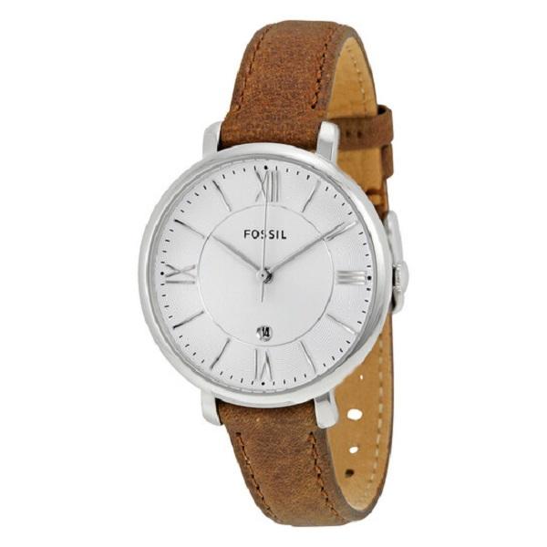 

Fossil Jacqueline White Dial Brown Leather Strap Watch for Women - ES3708