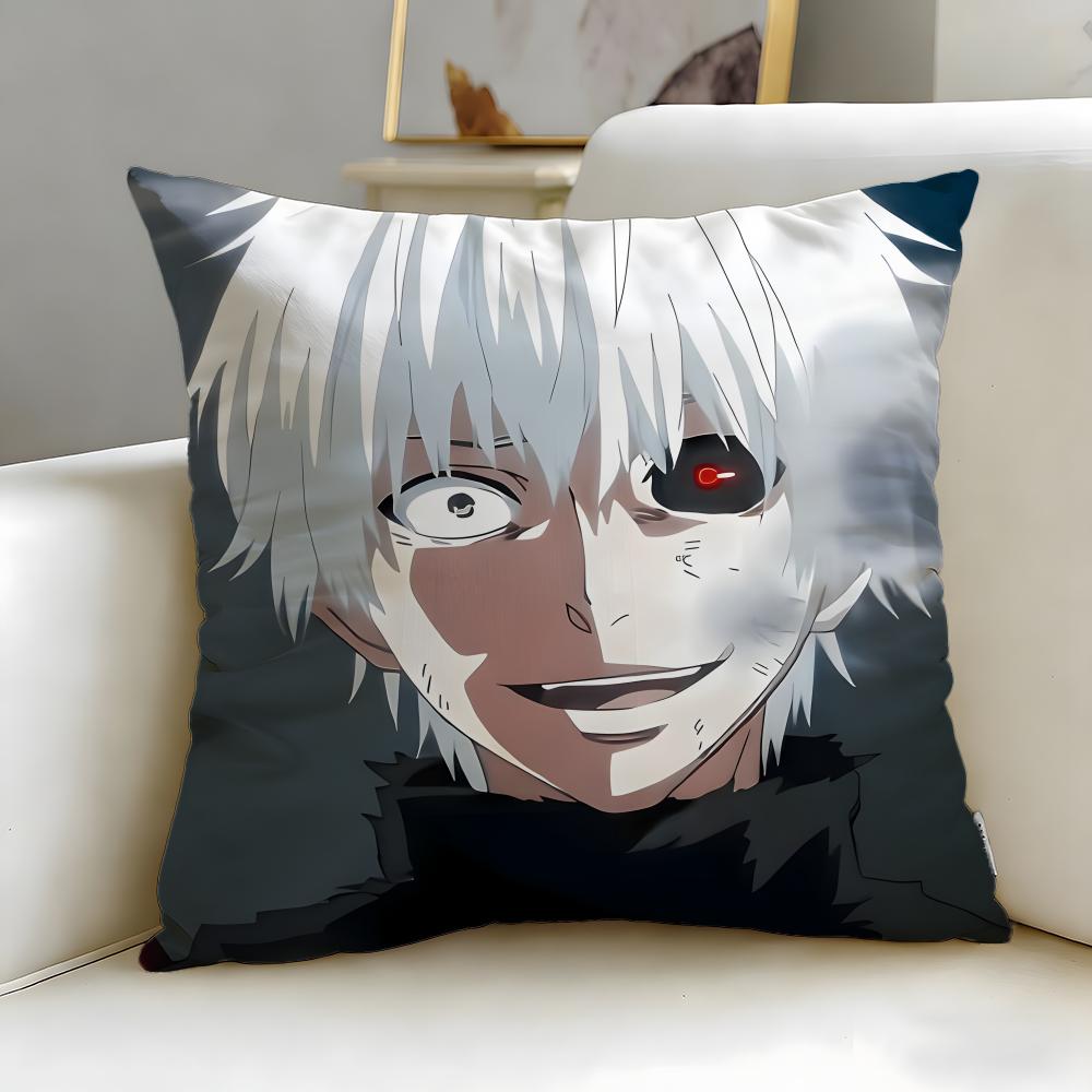 classic anime tokyo ghoul Cushion Cover Soft  EasyWash Pillow Case  Versatile for Couch Bed Travel and Office