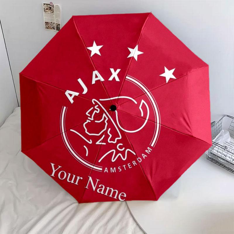1 PC Automatic Folding Umbrella - AFC Ajax Custom Name Pattern, Portable & Foldable Design with 8 Ribs, Christmas Birthday Gifts