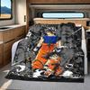 1pz Coperta in Flanella con Stampa Son Goku, Alta Qualità per Tutte le Stagioni, Decorazione per la Casa, Calore e Comfort, Perfetta per Regali di Natale