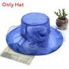 Summer Sun Hat For Women With Large Brim And Flower Decor Made From Eukran Organza