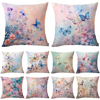 New Creative Butterfly Pillow Cover Spring And Summer Dreamy Pillow Cover Home Bedside Sofa Backrest Cover Premium