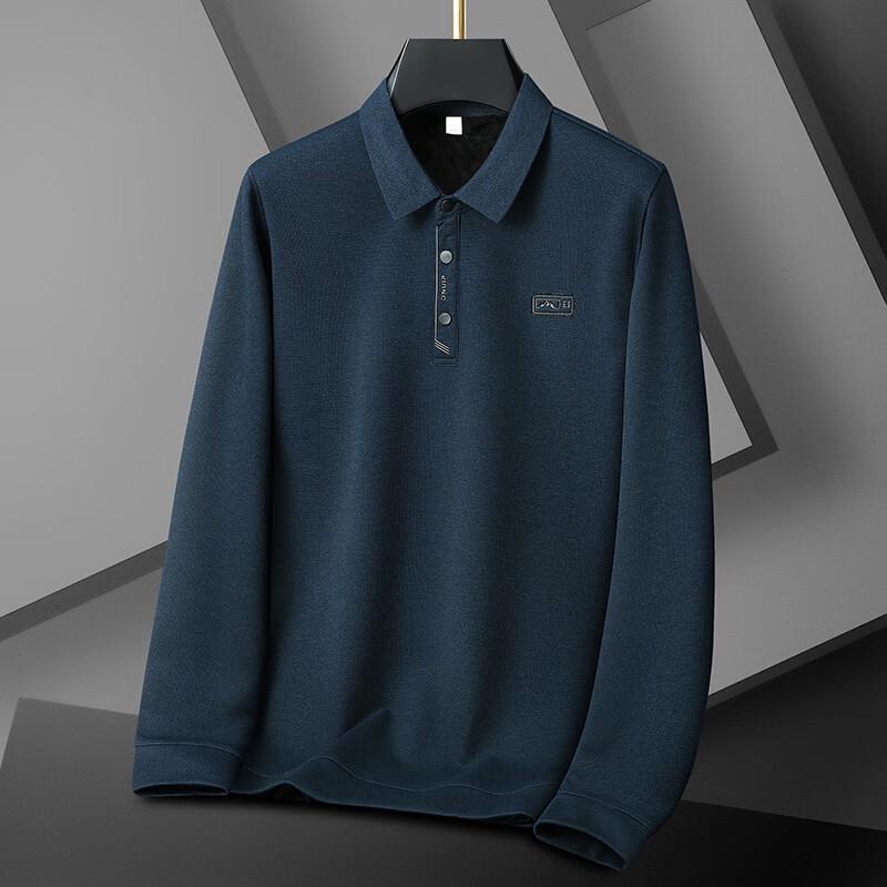 Men's Plus Size Fleece Lined Lapel Polo Shirt