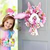 New Easter Bunny Wreath Colorful Door Wall Ornaments Happy Rabbit Home Party Creative Garland Festival Decoration Props
