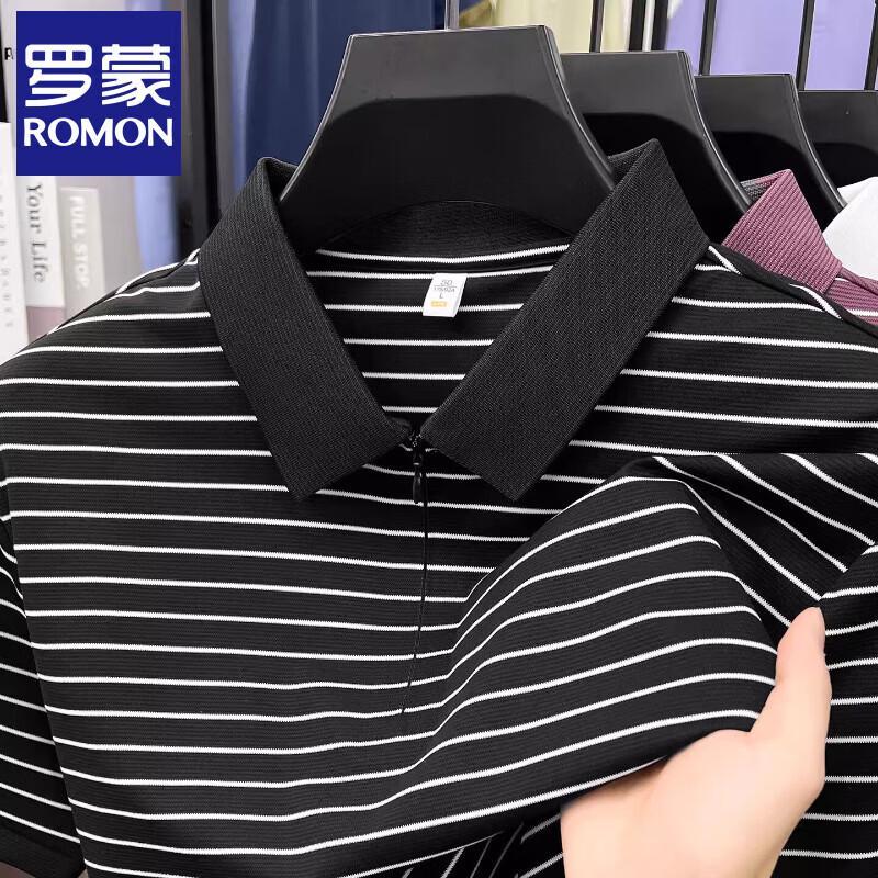 

Luomeng Men s Summer Lightweight Striped Half-Zip Polo Shirt 50