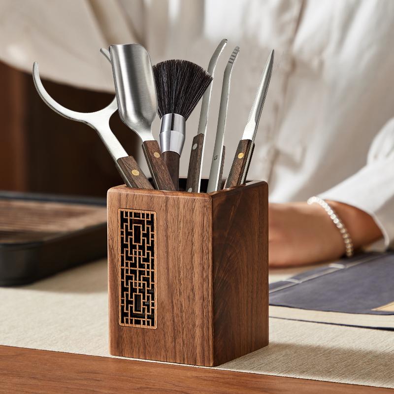 Solid Wood Kung Fu Tea Set: Tea Ceremony Accessories & Storage