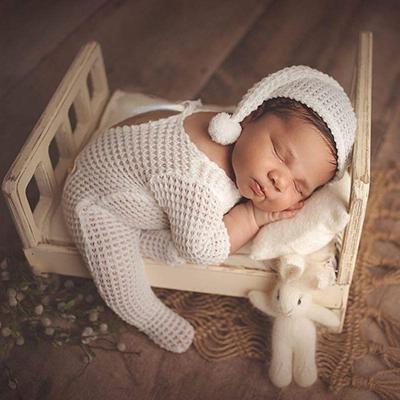 Yousheng 1 Set Baby-Fotografie-Strampler, große Flexibilität, Jacquard-Muster, Kleinkind-Overall, entzückende Neugeborenen-Fotografie-Requisiten, Häkel-Outfit