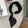 Pearl magnetic silk scarf high-end new versatile solid color pleated silk scarf with shirt neck protector scarf