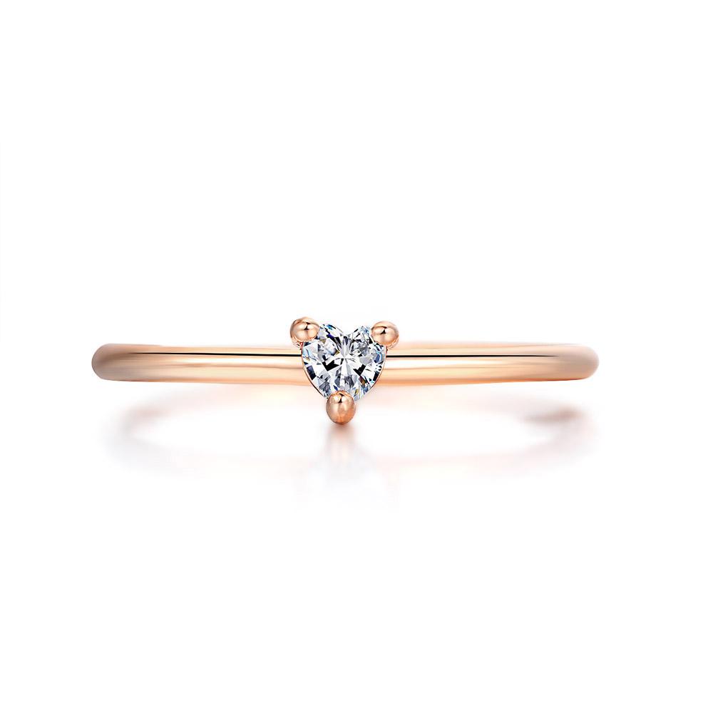 Rings For Women Little Heart Shaped Gold Color Wedding Engagement Dainty Ring Jewellry Zircon Romantic Fashion Jewelry KBR014-M