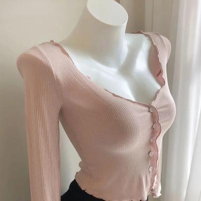 Thin Knitted Shirt Women's Slim Crop Top Single Breasted V-neck Cardigans Ladies Casual Skirt Shawl Solid Elegant Sunscreen Coat