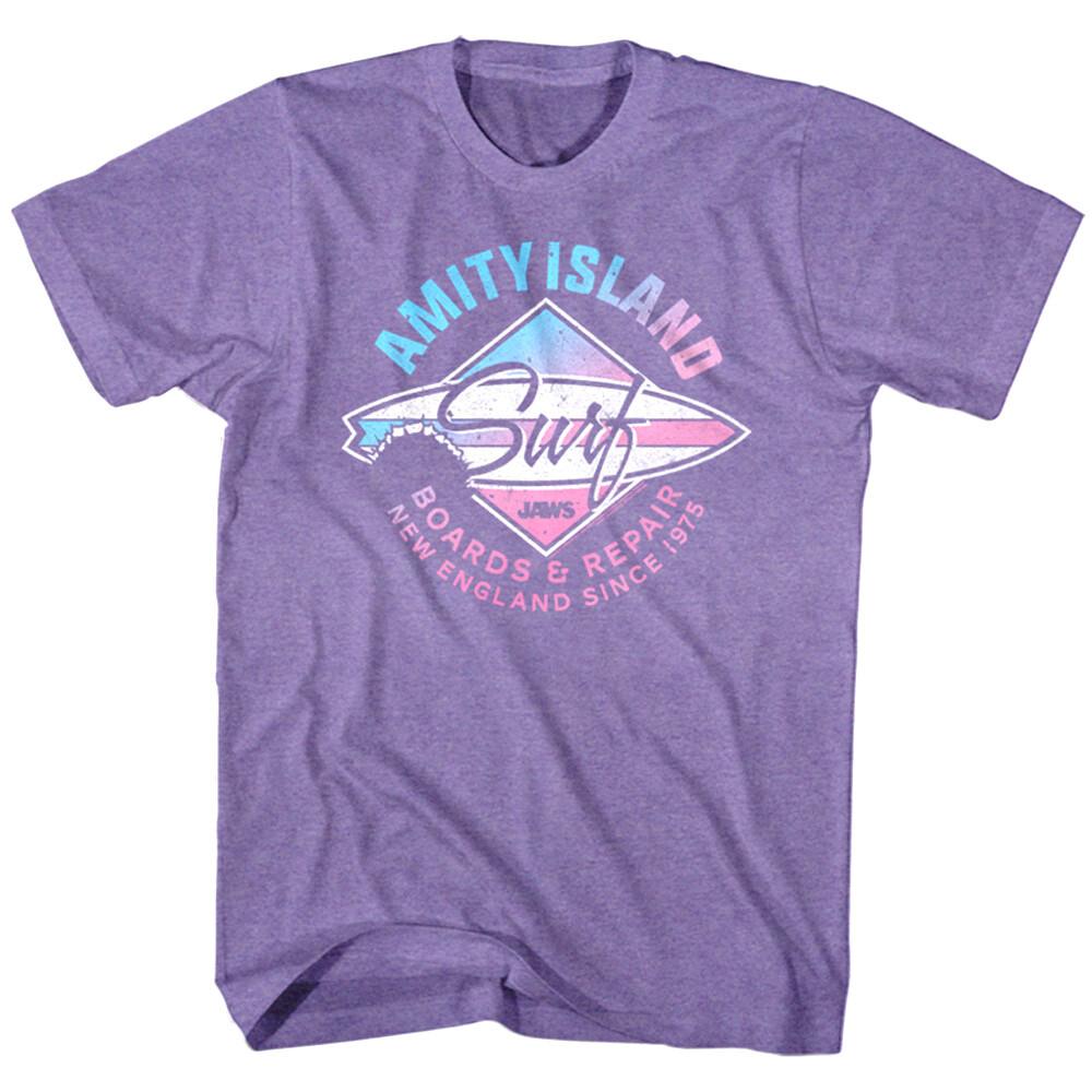 Jaws Amity Island Surf Board Repair Men T Shirt Shark Movie New England 1975 XL