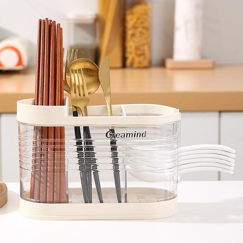 Utensil Holder Cutlery Drainer Kitchen Tableware Storage Bucket Plastic Chopstick Spoon Storage Rack Detachable Kitchen Tools