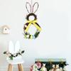 Flower Wreath Bunnies Easters Door Sign Artificial Flower Wreath Easters Decors for Farmhouse Front Door Porch Wall Decors