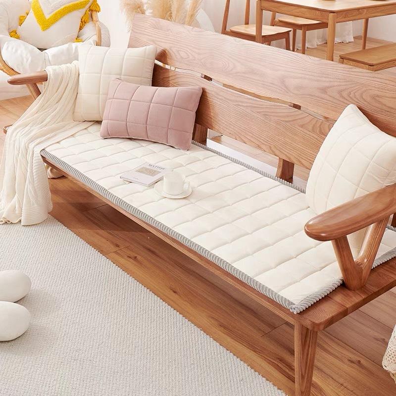 Light Luxury Style Plush Sofa Cushion Soft Comfortable Four Seasons Universal Sofa Seat Pads Thicken Warm Solid Wood Sofa Mat