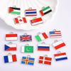 5pcs/Lot Different Countries Flags Enamel Charms For Jewelry Making Supplies Rectangle Silver Color Pendants Handmade Materials