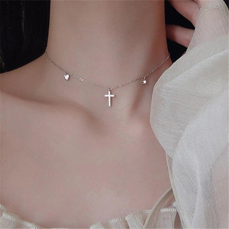 925 Sterling Silver Zircon Pendant Necklace Necklace Women Fashion Jewelry