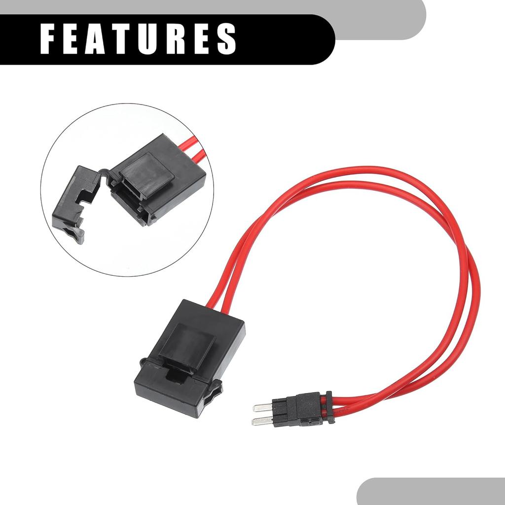1 Pc Micro 32V 20A Universal Fuse Holder - Automotive Truck SUV Car Fuse Tap Adapter - Plastic Metal Black Red