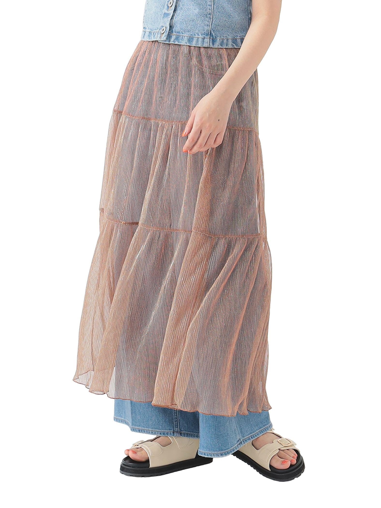 

B:MING LIFE STORE by BEAMS Women s Tulle Skirt with Petticoat, Orange, One Size