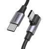 USB-C PD QC 100W 5A 1m Black Angled Cable