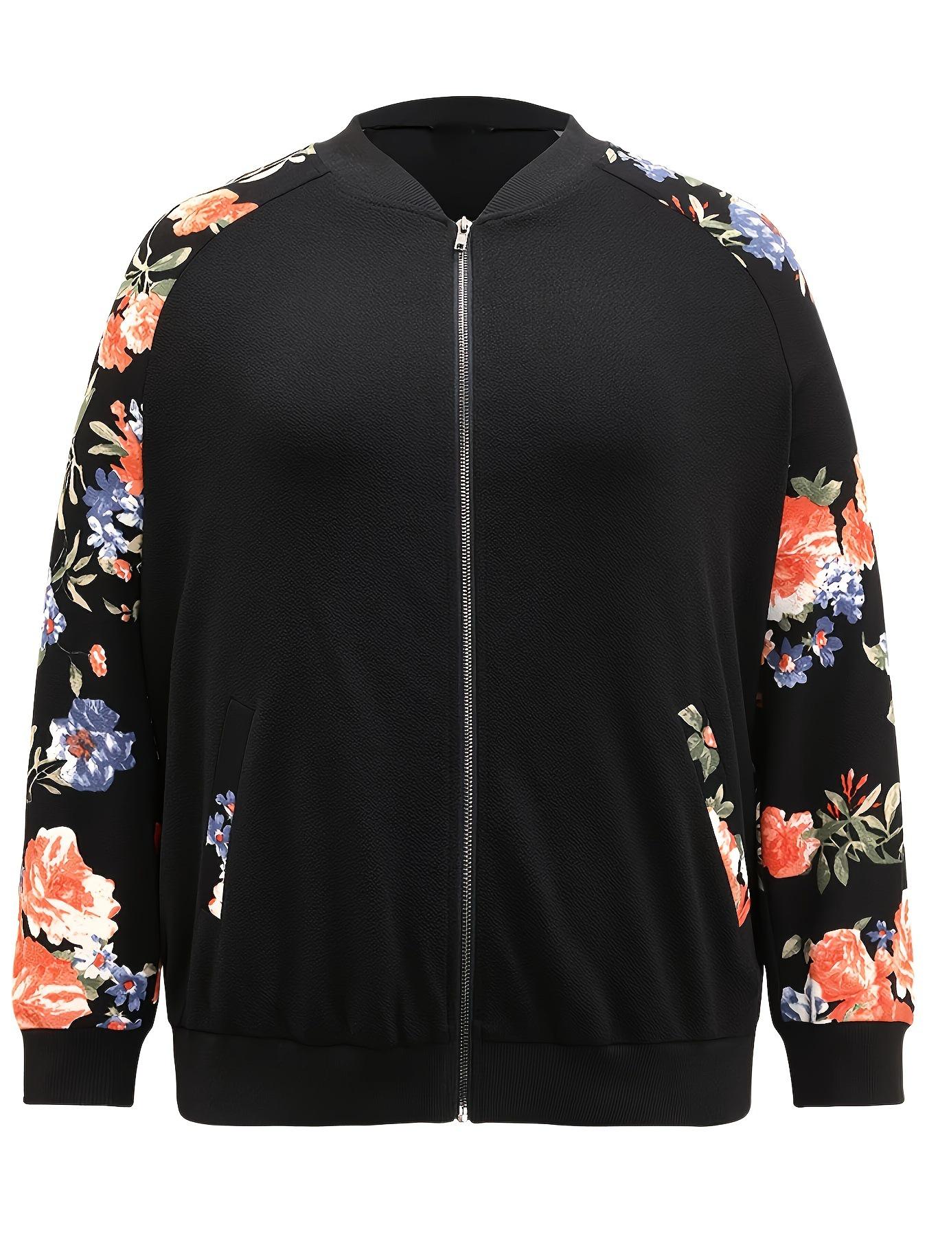 2026 Spring Women s Plus Size Printed Baseball Jacket - Fashionable Stand Collar XL чёрный