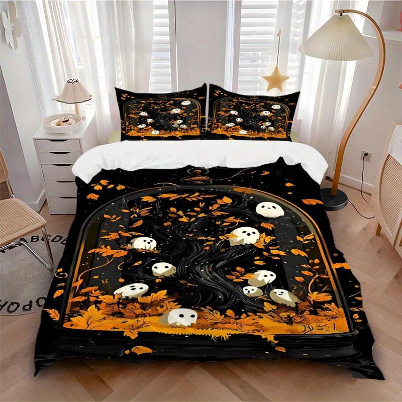 

3pcs Ghostly Garden Soft and Comfortable Breathability, Bedding Set, Machine Washable, Suitable for All Seasons144 135x200cm