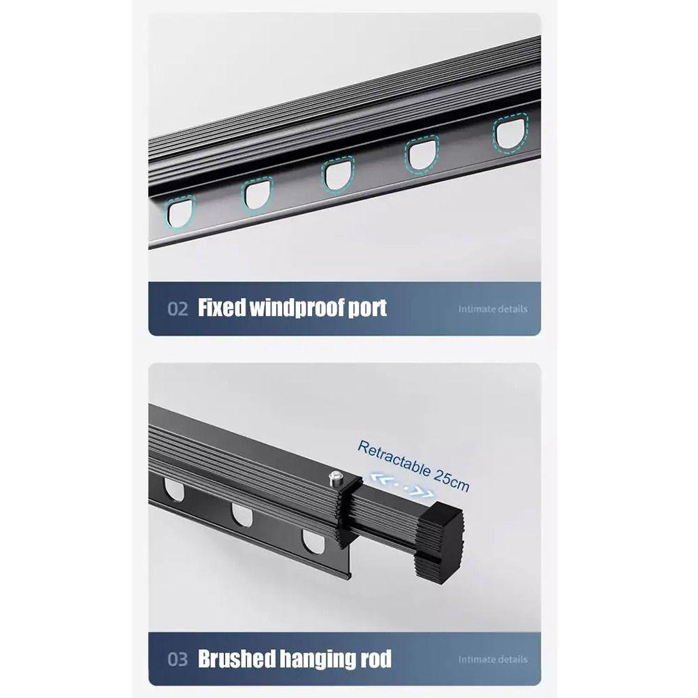 Space Saving Retractable Clothes Hanger Wall Mounted Clothing Storage Shelf  Outdoor