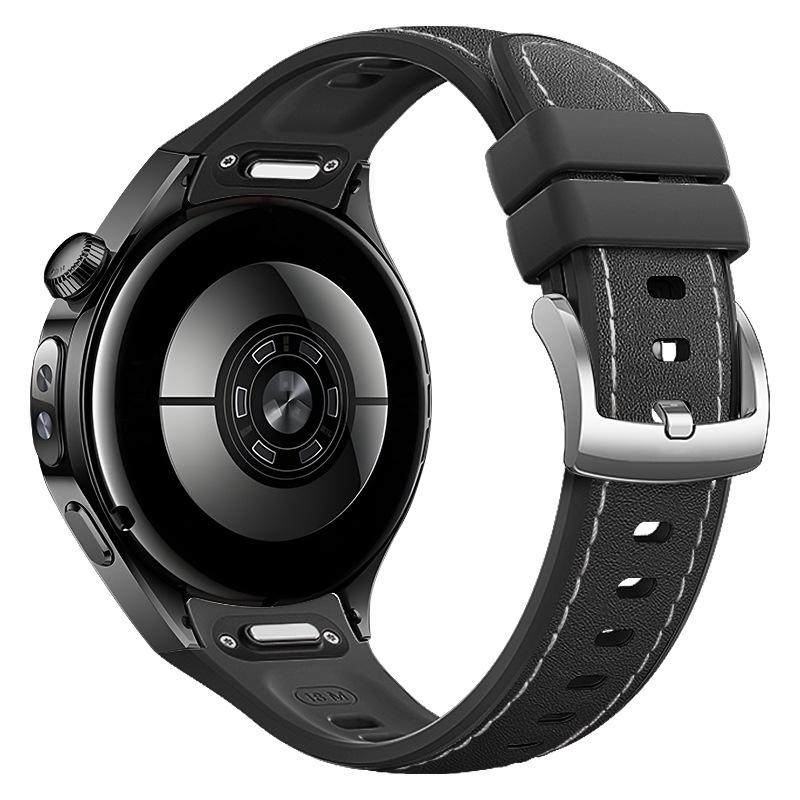 Silikon-Lederarmband für Huawei Watch 5 46MM Ohne Lücken Gummiarmband für Huawei Watch 5 42mm Unteres Schnellverschlussband
