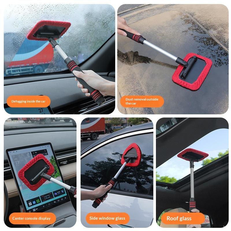 2026 New Car Windshield Cleaning Brush Set Microfiber Telescopic Window Glass Cleaner Car Window Cleaner Window Scraping Mist