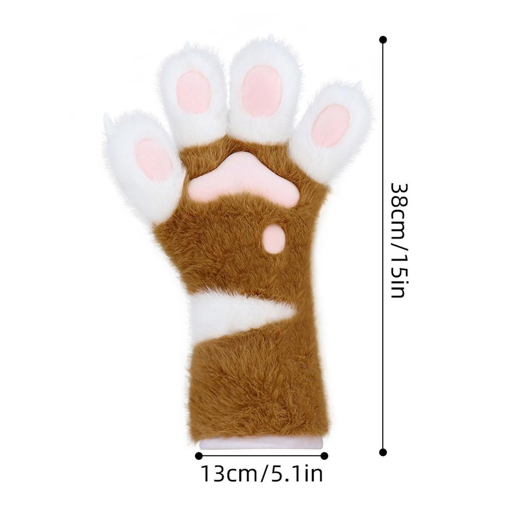 Mănuși cu Gheare de Pisică din Blană Artificială Picioare de Therian Blană Plusată Picioare Fursuit Halloween Cosplay Costum Animale Picioare de Vulpe Mănușă Femei Bărbați