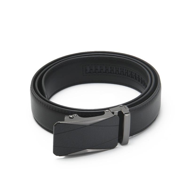 Frosted Automatic Buckle Opening Two Layer Cowhide Belt Business and Casual Men's Trendy Belt