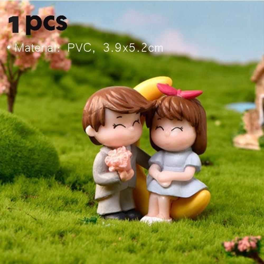 New Lovers Figures Couple Miniature Home Decor People Boy Girl Model Princess Fairy Gnome Valentine's Day Gift Dollhouse