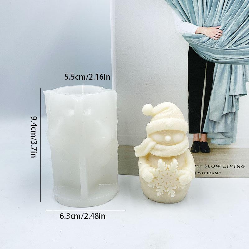 3D snowman hugging Christmas tree silicone candle mold DIY handmade candle plaster crafts resin cement soap mold Christmas gift