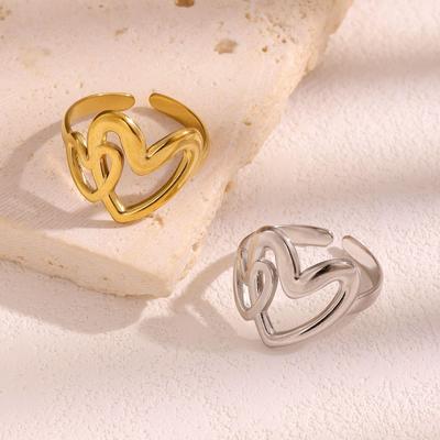 Trendy European & American Style Open Titanium Steel Ring for Women