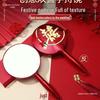 Red Wedding Comb & Cushion Set: Bridal Dowry Gift Box with Mirror
