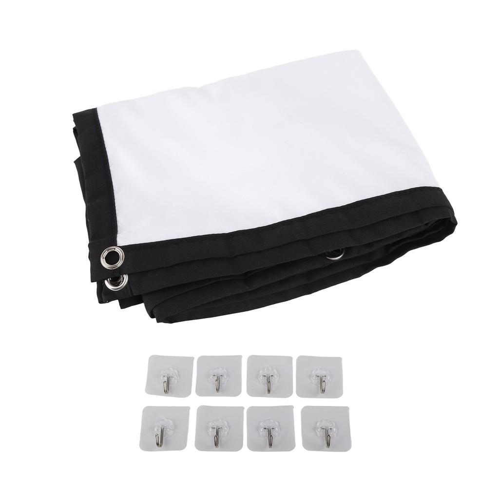 Projektorové plátno 100 palců HD Odolné proti vráskám Skládací Přenosné Projekční plátno Látka s háčkem