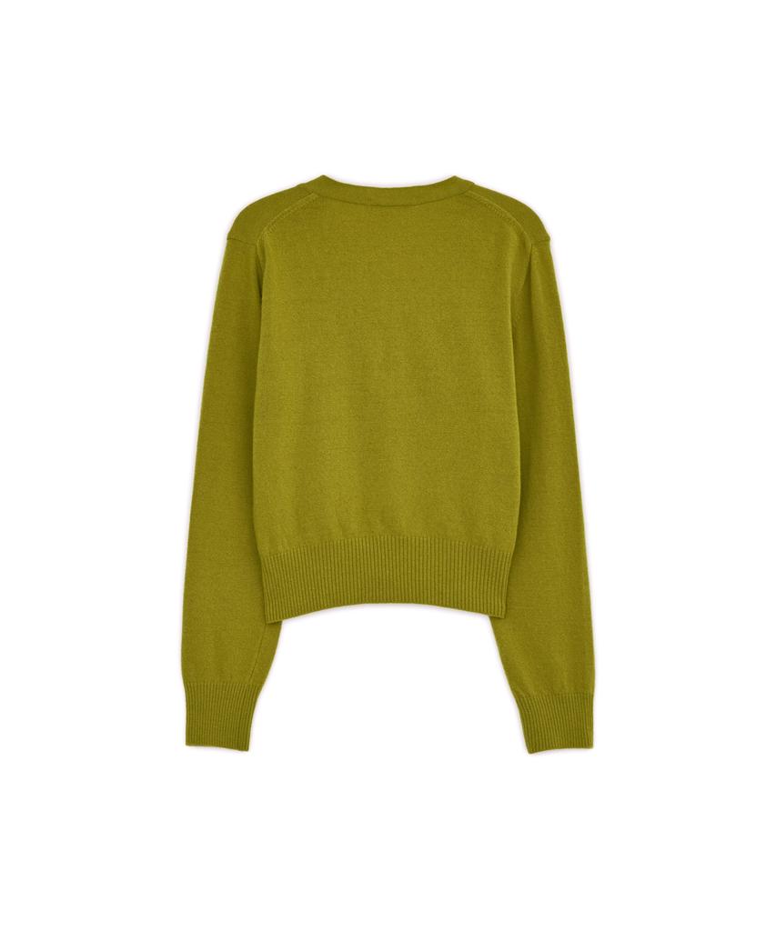 SUNBURNPROJECT Cashmere Basic V-Neck Cardigan, Olive