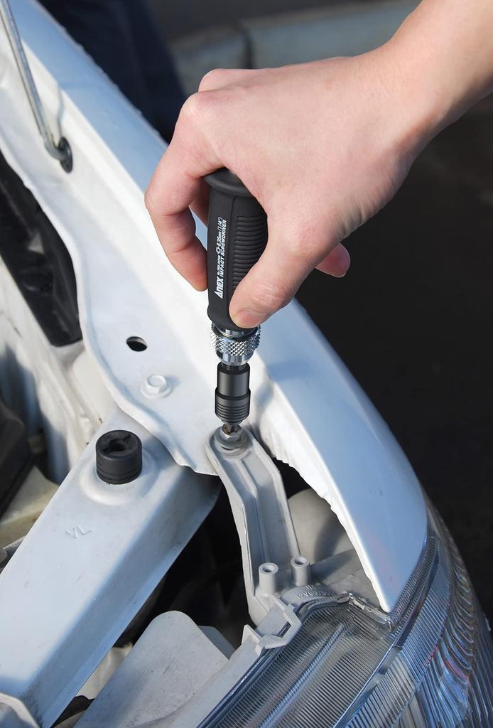 ANEX Mini Impact Turns Stuck for DIY Faucet Dashboard and Motorcycles Driver, 6.35mm Drive, 4-Bit Set, No. 1903-S [Easily Screws] Replacement,