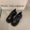 British style retro platform thick heel small leather shoes women's 2025 winter new versatile double buckle belt Mary Jane single shoes women