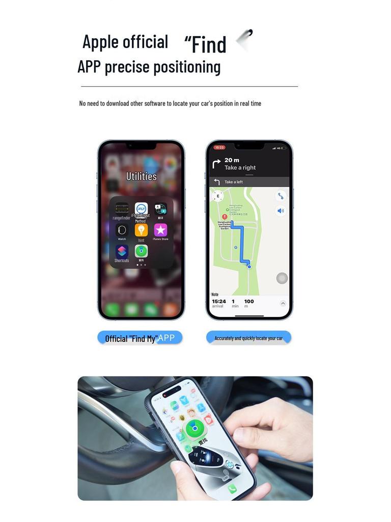 15W Car Wireless Charger & Phone Holder with Positioning and Rotatable Air Vent Navigation