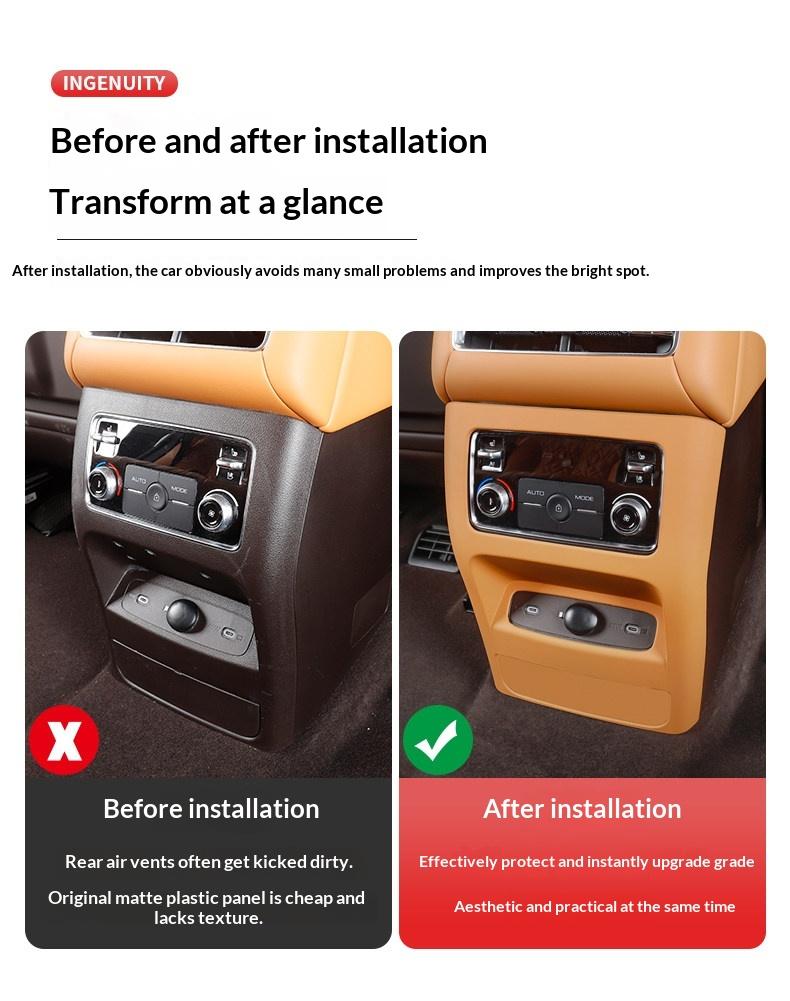 For Tank 500 Hi4T Hi4Z 2022‑2026 Rear Air Outlet Panel Frame Anti‑Kick Decor Trim Interior Mod Car Accessories