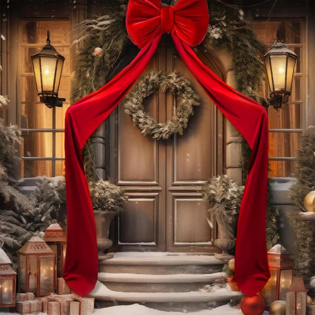 Riesige Schleife für den Weihnachtsbaum, große wiederverwendbare Ornamente, riesige Weihnachtsbaumschleife für den Innenbereich, Haustür, Treppenhaus, Zaun
