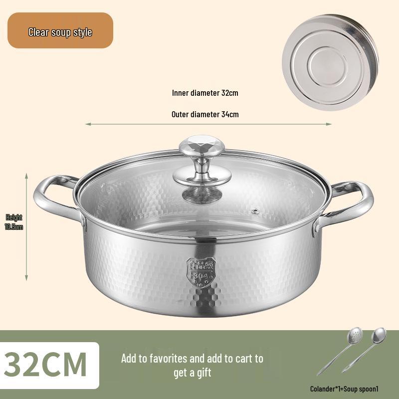 Yin-Yang 304 Stainless Steel Induction Hot Pot Shabu-Shabu Cookware
