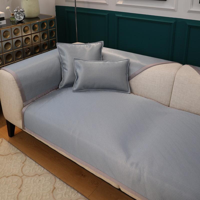 Summer Ice Silk Sofa Cushion Light Luxury Summer Mat Cushion Living Room Simple Sofa Cover Non-Slip