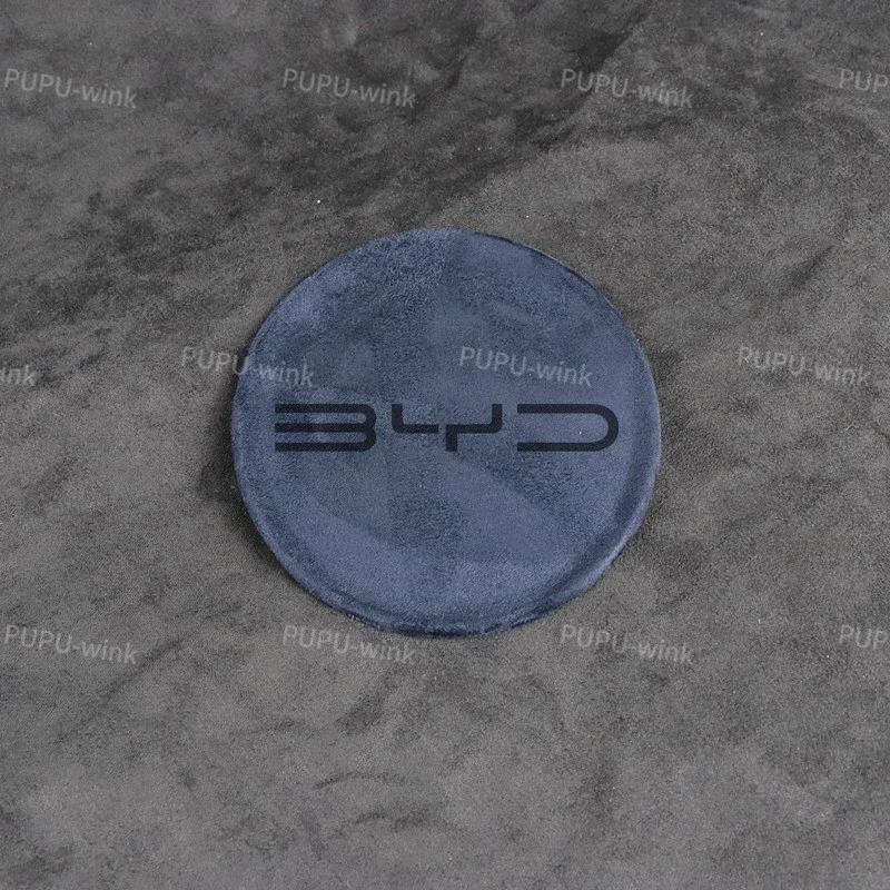 BYD Atto3 Yuan PLus Seal Dolphin Seagull Car Steering Wheel Center Sticker Stainless Steel Suede Cover ATTO 3 EV Accessories