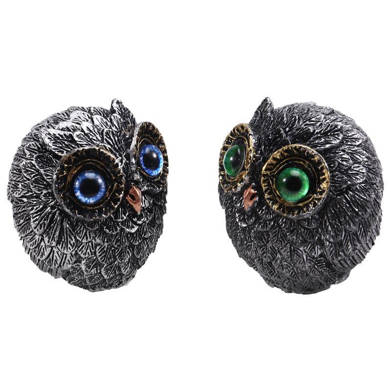 VOFUN-Realistic Owl Pendant - Lucky Owl Guardian Figurine, Felt Owl Beads Ornament, Animal Decor